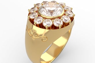 design 3d signet ring and solitaire pendant stl models for manufacturing