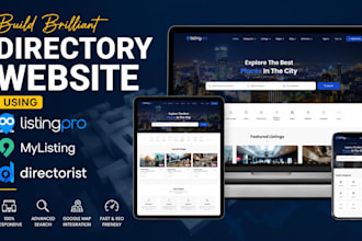 design brilliant directory website using listingpro, mylisting, directorist