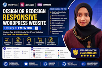 design or redesign responsive website with elementor