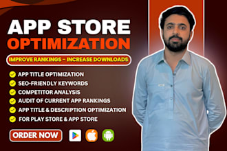 do app store optimization aso with title, keywords, description and screenshots