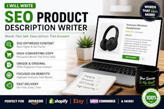 write amazon and shopify product descriptions