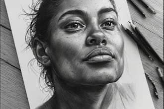 draw unique stylish pencil portrait