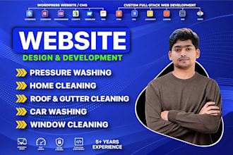 design and develop pressure washing, cleaning, car wash, window cleaning website