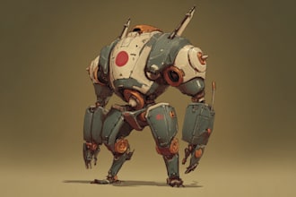 design an mecha robot character sheet design