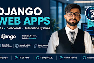 build django web apps, rest apis and admin dashboards