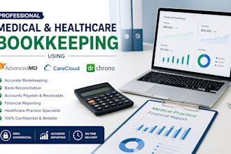 do medical and healthcare bookkeeping using advancedmd, carecloud, and drchrono