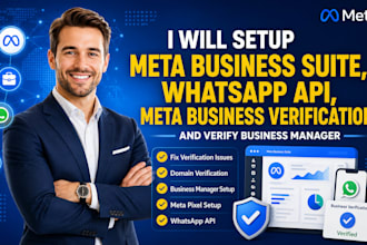 setup meta business suite, whatsapp API, meta business verification