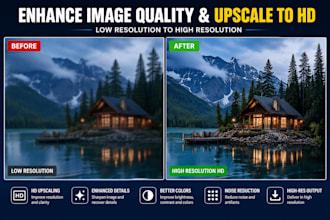 enhance image quality and upscale low resolution photos