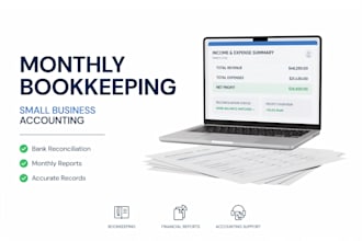 manage monthly bookkeeping and accounting for small businesses