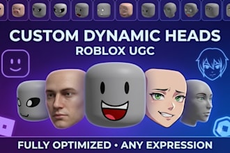 create custom 3d roblox dynamic heads, avatar bundle, layered clothing