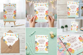 design themed birthday invitation card for kids and adults