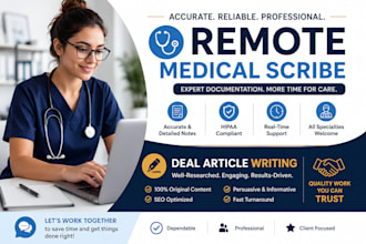 provide you remote medical scribe services with efficiency