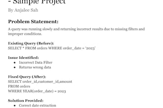 write and fix sql queries professionally