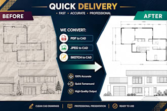 convert pdf, sketch or image into autocad, dwg