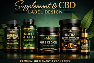 design premium supplement and cbd label