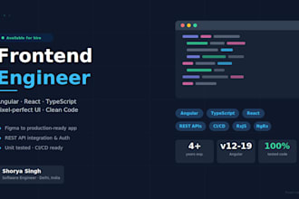 build your angular or react web application with pixel perfect UI and clean code