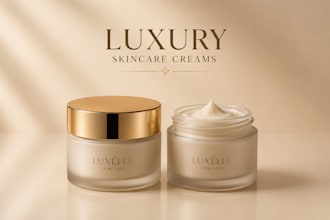 create luxury skincare bottle  jars, luxury 3d mockups,  advertising renders