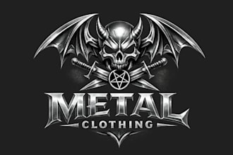 do professional metal logo for band or clothing brands