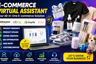 do amazon zalando shopify etsy product research upload listing seo data entry va