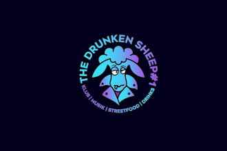 design inventive modern beer bar sheep logo