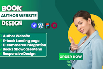 design ebook website, author website, book author website, ebook landing page