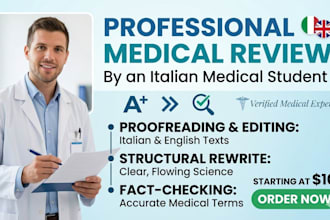 be your medical transcriptionist and proofreader in italian