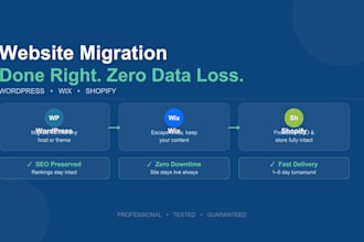 move your wix, shopify or wordpress site with zero data loss