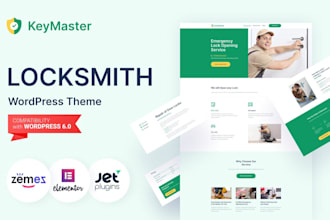 design locksmith website for local business, locksmith landing page, handyman