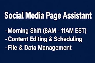 be your remote social media assistant and creator admin