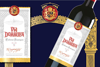 design a premium wine label or product packaging for your brand