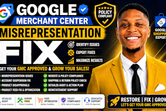 fix google merchant center misrepresentation suspension and product feed issues