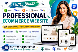 build shopify wix etsy amazon  ebay ecommerce website subscribtion sales box