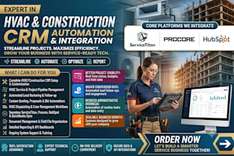 build hvac construction CRM automation with servicetitan procore hubspot jobber