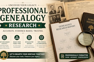 do professional genealogy research for your family tree