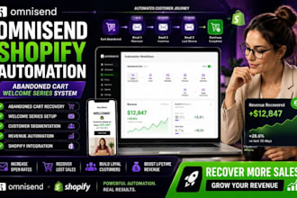 setup omnisend shopify abandoned cart welcome series email automation system