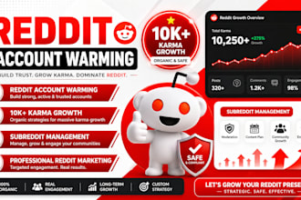 warm reddit account,bulk account,grow karma,10k karma,subreddit manage,reddit xx