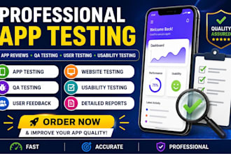 do app testing, app reviews, website testing and usability testing