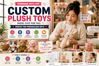 hand sew custom plush toys for personalized gifts