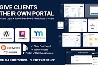 create wordpress client portal dashboard private login and restricted content