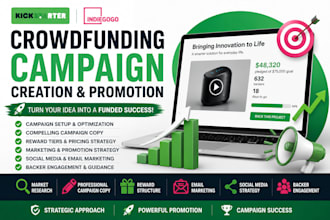 kickstarter and indiegogo crowdfunding campaign creation and promotion