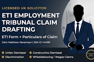 draft your et1 tribunal claim as a licensed UK solicitor