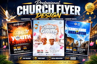 design professional church flyers, conference posters and christian event