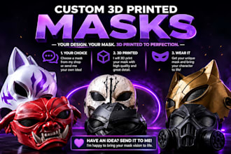 model wearable 3d mask helmet, anime mask 3d cosplay armor stl for 3d printing
