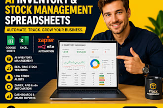 ai inventory, stock management spreadsheets using zapier, apis, n8n