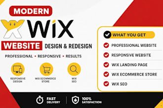 wix website redesign, design wix website and build wix website