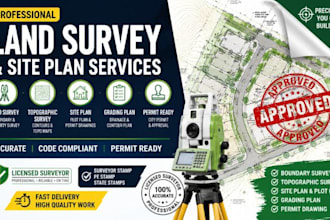 land survey draw survey plans site plan topography land surveyor grading permit