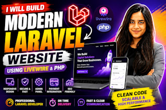 build a modern laravel website using livewire and PHP