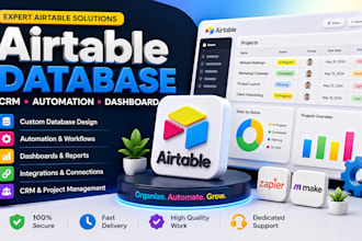 build a custom airtable database, CRM, dashboard and automation airtable formula