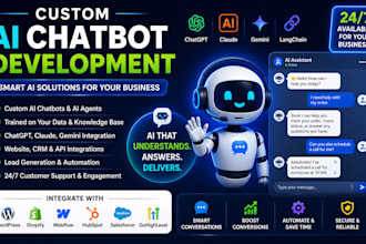 develop custom ai chatbot, chatgpt chatbot, ai agent and business assistant