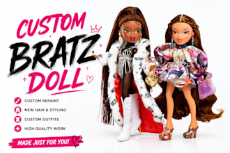 draw you as a cute custom bratz doll portrait character illustration